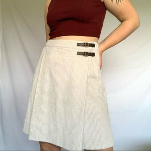 Boden Cream Corduroy Midi Skirt with Zipper Side